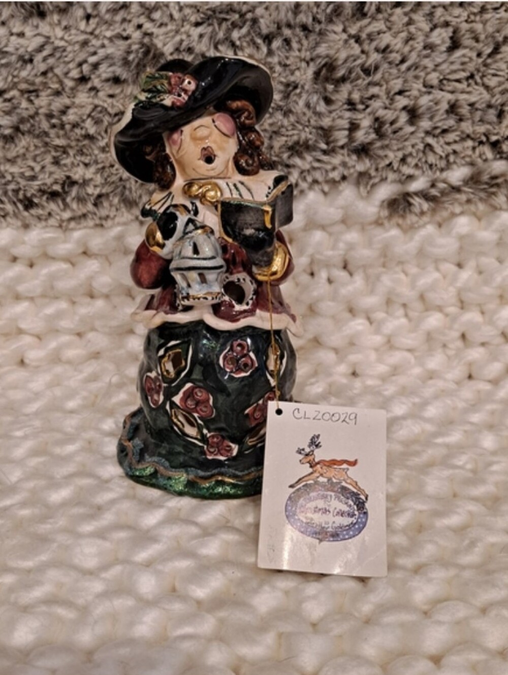 Heather Goldminc Hand-Painted Ceramic Caroler Figurine Vintage 2000 Claywork